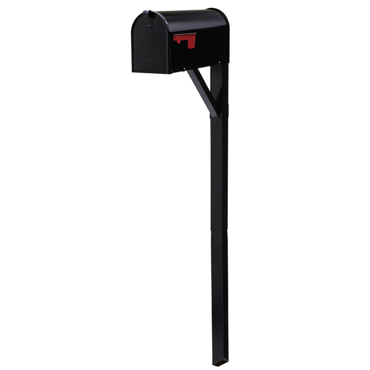 Gibraltar Mailboxes Steel Drivein, Top Mount, Mailbox Post Kit, Black
